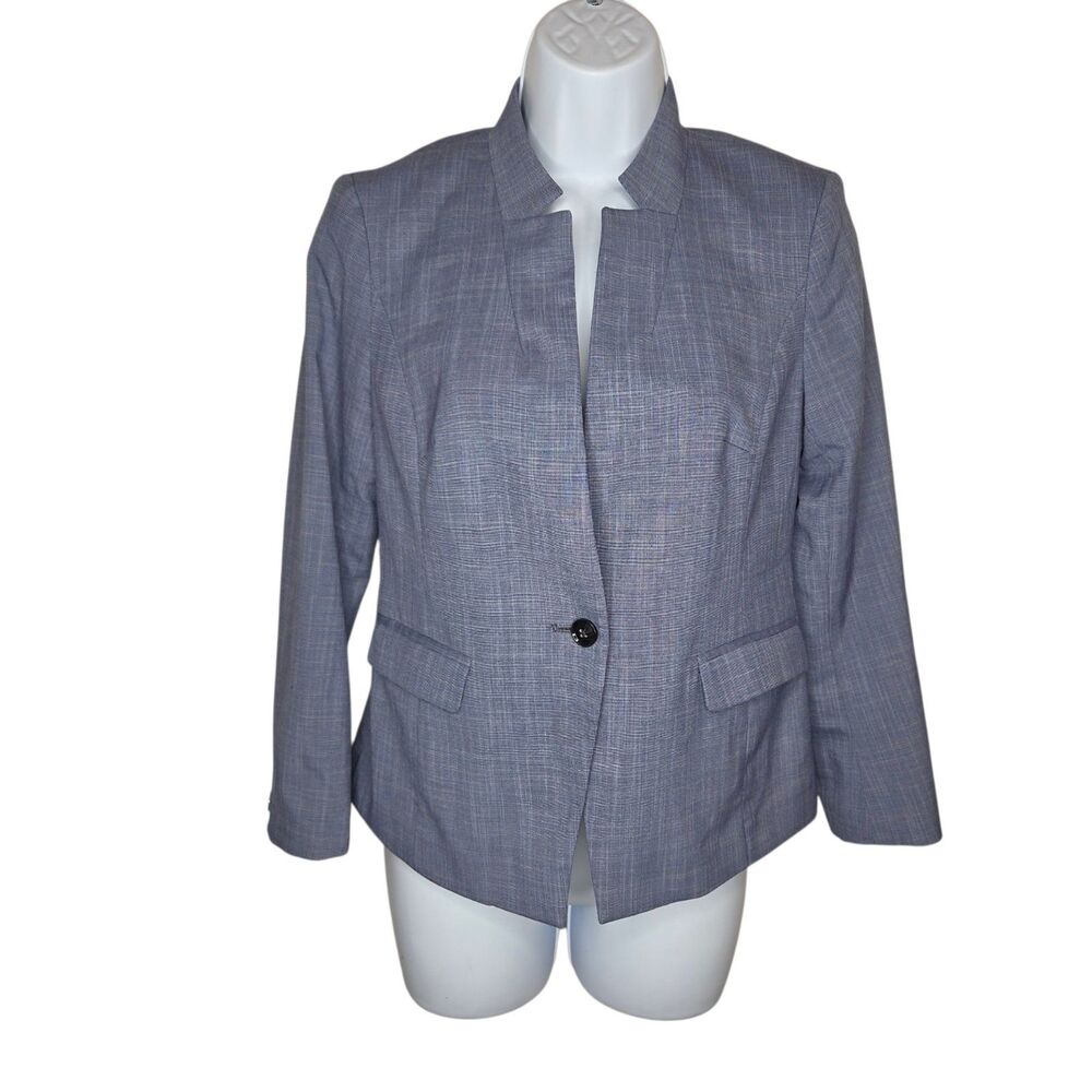 Banana Republic Blue Crosshatch Split Notch Blazer Jacket Size 0 784031